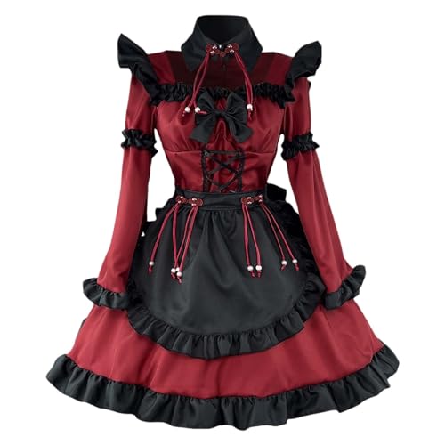 YWBleked Halloween-Kostüm Herren Neues Lolita-Kleid für Halloween Chara-Cosplay-Kostüm (Red, M) von YWBleked