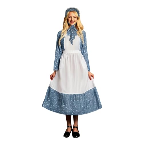 YWBleked Halloween Kostüm für Damen Kleid Cosplay Kostüm Mittelalter Elegantes Halloween Outfit Bühnenauftritt Gothic Lolita Kleid für Frauen Himiko Yumeno Cosplay-Kostüm (Blue, L) von YWBleked