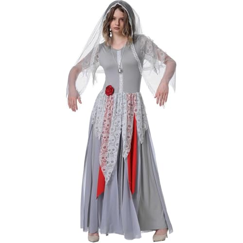 YWBleked Halloween Kostüme Ritter Kostüme Halloween Kostüme Braut Braut Karneval Party Rolle Spielen Cosplay Kostüme Shinobu-Cosplay-Kostüm (Grey, M) von YWBleked