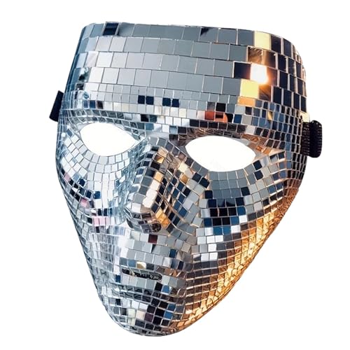 YWBleked Halloween MaskeSetzen Sie an diesem Halloween ein Statement mit unserem Disco-Glitzer und heben Sie sich von der Masse ab Brille (Silver, 21x21x10cm) von YWBleked