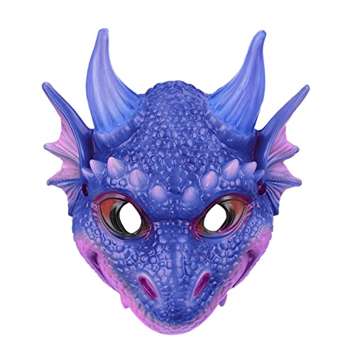 YWBleked Halloween MaskenMaske Kostüm Drachenparty Drachenmaske Halloween Cosplay Kind Kindermaske Maske Accessoire (Blue, One Size) von YWBleked