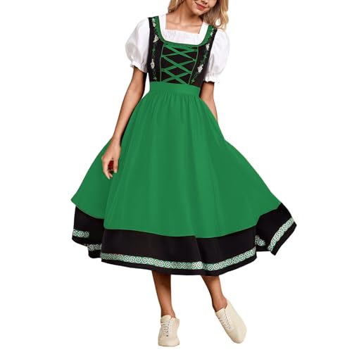YWBleked Halloween umhang Set für Damen Oktoberfest Kostüme in Bayerischer Tracht und Kostümen Cosplay Kostüme Für Damen (Green, M) von YWBleked