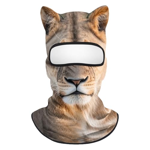 YWBleked Haloween Masken3D-Katzen-Tiergesicht aus Eisseide zum Skifahren mit Ohren für Outdoor-Aktivitäten wie Musikfestivals, Rave-Partys, Skifahren, Halloween-Partys Kreis Anführer (B, A) von YWBleked