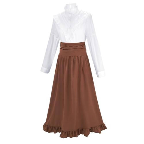 YWBleked Hellowin Kostüme Damenkleid, klassisches zweiteiliges Kleid für Cosplay, historische Ereignisse, elegantes Kostüm Mandalorianisches Kostüm Männer Cosplay (Brown, M) von YWBleked