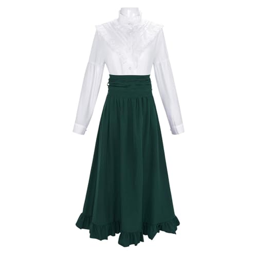 YWBleked Hellowin Kostüme Damenkleid, klassisches zweiteiliges Kleid für Cosplay, historische Ereignisse, elegantes Kostüm Mandalorianisches Kostüm Männer Cosplay (Green, XXL) von YWBleked