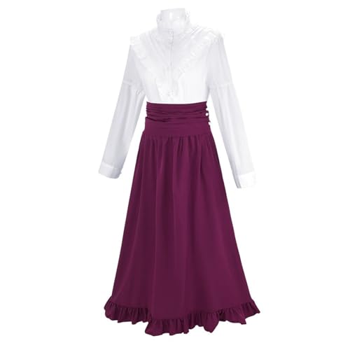 YWBleked Hellowin Kostüme Damenkleid, klassisches zweiteiliges Kleid für Cosplay, historische Ereignisse, elegantes Kostüm Mandalorianisches Kostüm Männer Cosplay (Purple, L) von YWBleked
