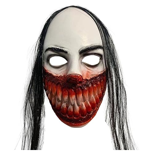 YWBleked Horror MaskeHalloween Gesicht erschreckt Menschen lustige Haus Verkleidung Requisiten Kopfbedeckung Mit Gummiband (Black, One Size) von YWBleked