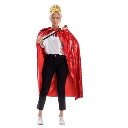 YWBleked Korsett für Halloween Kostüm mit rotem Umhang und Zepter – luxuriöses Halloween Outfit für Partys und Events Korra Cosplay Kostüm (Red, One Size) von YWBleked
