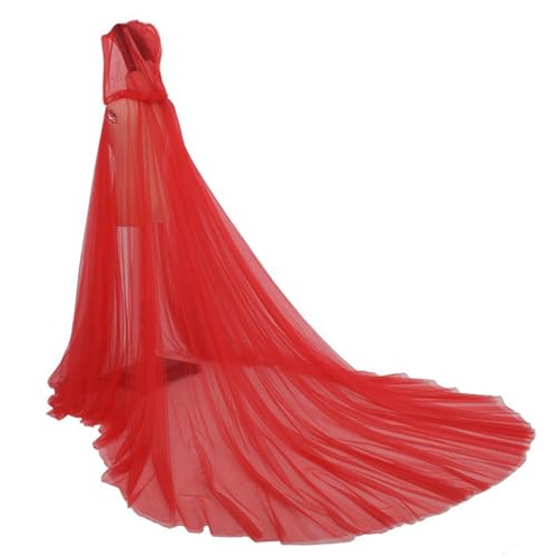 YWBleked Korsett für Halloween Kostümbekleidung für Halloween, Kapuzenumhang mit Spitze Erwachsene, ideal Cosplay oder Auftritte Frauen Cosplay Kostüm Anime (Red, One Size) von YWBleked