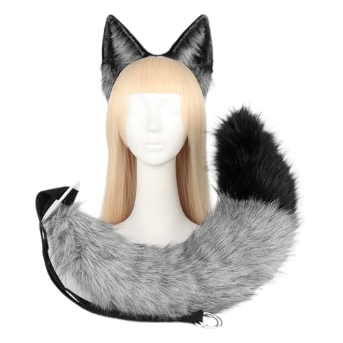YWBleked Kostüm Damen Halloween Foxy Glamour: -Set mit Ohren, Stirnband und Schwanz, perfekt für Halloween, Cosplay und Kostümpartys Hasenmädchen Cosplay Kostüm (C, One Size) von YWBleked