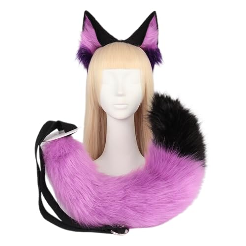 YWBleked Kostüm Damen Halloween Foxy Glamour: -Set mit Ohren, Stirnband und Schwanz, perfekt für Halloween, Cosplay und Kostümpartys Hasenmädchen Cosplay Kostüm (D, One Size) von YWBleked
