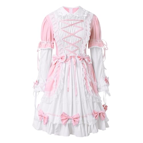 YWBleked Kostüm Damen Halloween Lolita Gothic Hofkleid Damen Prinzessin Niedlich Zweiteiliges Set Cosplay-Kostüme plus Größe (XL) von YWBleked