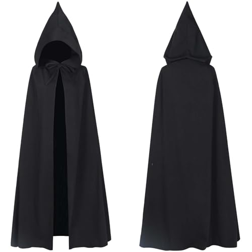 YWBleked Kostüm Halloween Herren Mittelalterlicher Umhang für Erwachsene, Halloween, Cosplay, Kostüm, Cape, Gothic, Leistung, Halloween-Party-Outfit Cosplay-Kostüme in Übergröße (Black, One Size) von YWBleked