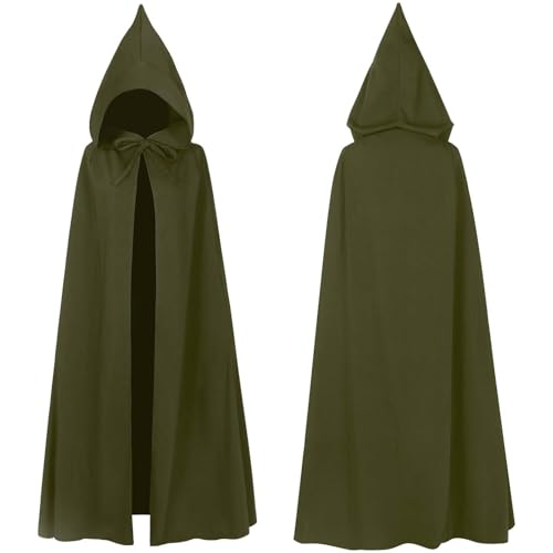 YWBleked Kostüm Halloween Herren Mittelalterlicher Umhang für Erwachsene, Halloween, Cosplay, Kostüm, Cape, Gothic, Leistung, Halloween-Party-Outfit Cosplay-Kostüme in Übergröße (Green, One Size) von YWBleked
