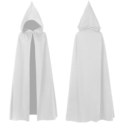 YWBleked Kostüm Halloween Herren Mittelalterlicher Umhang für Erwachsene, Halloween, Cosplay, Kostüm, Cape, Gothic, Leistung, Halloween-Party-Outfit Cosplay-Kostüme in Übergröße (White, One Size) von YWBleked