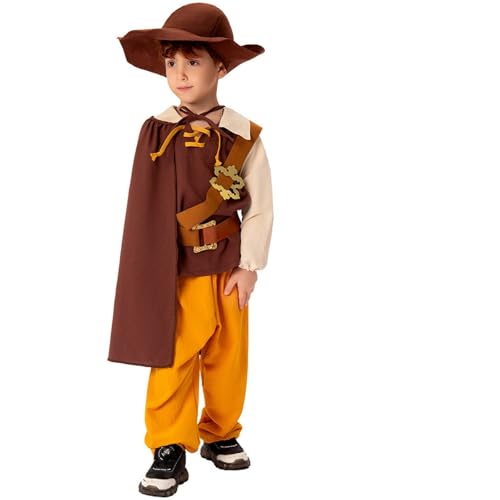 YWBleked Kostüm Halloween Jungen Kleinkind 6PC Bühnenkostüm Anzug Kinder Traditionelle Bierfest Kleidung Sticken Hosenträgeranzug Tifa-Cosplay-Kostüm (Brown, S) von YWBleked