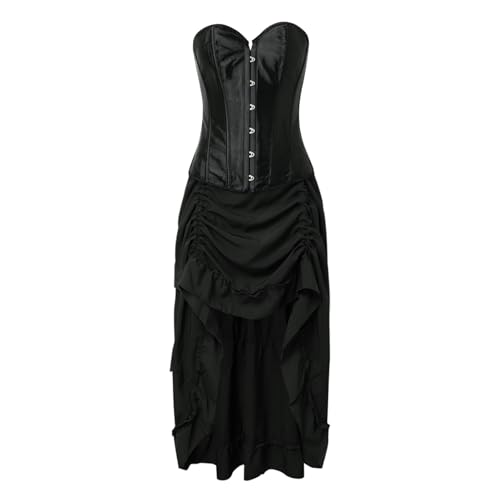 YWBleked Kostüm Herren Halloween Damen European Court Korsett Braun Split Suit Shapewear Nezuko Cosplay Kinderkostüm (Black, M) von YWBleked