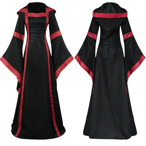 YWBleked Kostüm für Halloween Elegantes Cosplay Kleid, Gothic Kleid, mittelalterliches Gerichtskostüm für Frauen, Halloween Party, Abendbankett, Bühnenauftritt Miku Kostüm Cosplay (Black, M) von YWBleked