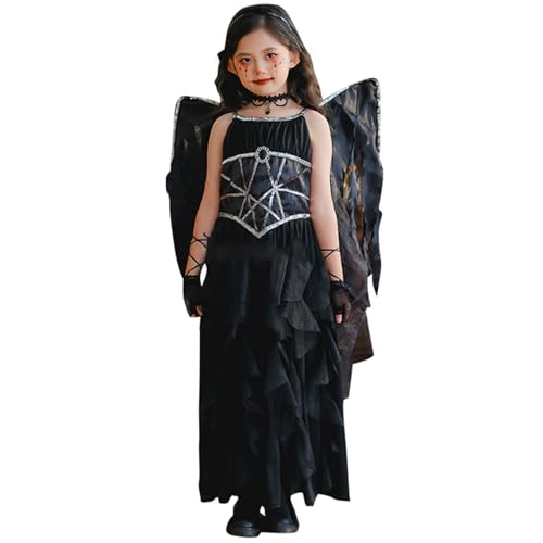 YWBleked Kostüm für Halloween Halloween Kostüm Mädchen Charms Engel Dunkles Kleid Schwarzes Kinderkleid Cosplay-Kostüme Für Männer (Black, 150) von YWBleked