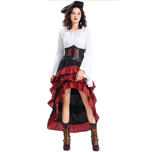 YWBleked Kostüme Halloween Halloween Kostüm Mittelalterliche Ozean Tunika Rüschen Blatt Kleid Cos Kostüm Gaara-Cosplay-Kostüm (White, M) von YWBleked