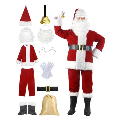 YWBleked Kostüme Halloween Weihnachtsmannkostüm, Kostüm für Abendvorstellung für Erwachsene Akali-Cosplay-Kostüm (Red, One Size) von YWBleked