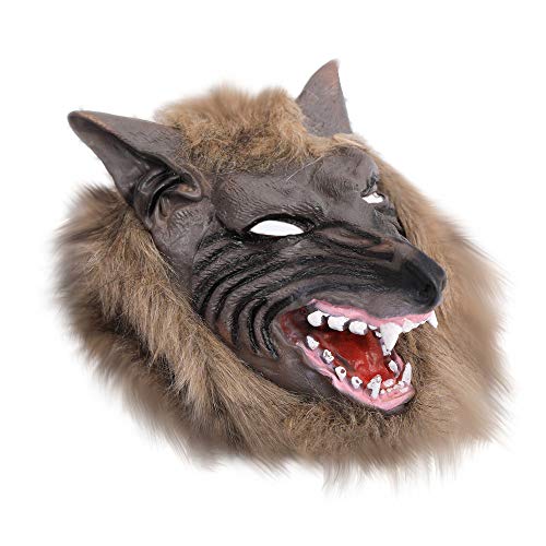 YWBleked Mask HalloweenMaske für Wolf Cosplay Halloween Party Kostüm Maske Für Erwachsene (Brown, One Size) von YWBleked