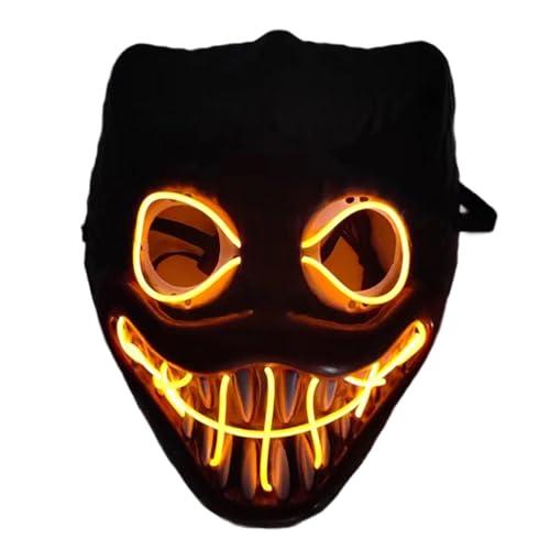 YWBleked Maske für HalloweenHalloween Leuchten Erschreckend Halloween Festival Cosplay Karneval Augenklappe (Orange, 23x17cm) von YWBleked
