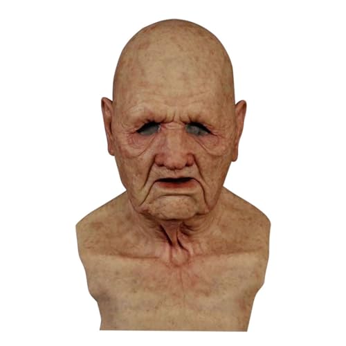 YWBleked Masken für HalloweenLatex Halloween Scary Streich Kostüm Zubehör Creepy Party Prop Für Kinder Erwachsene Streiche Indoor Outdoor Brille Schwarz (Beige, 40X37CM) von YWBleked