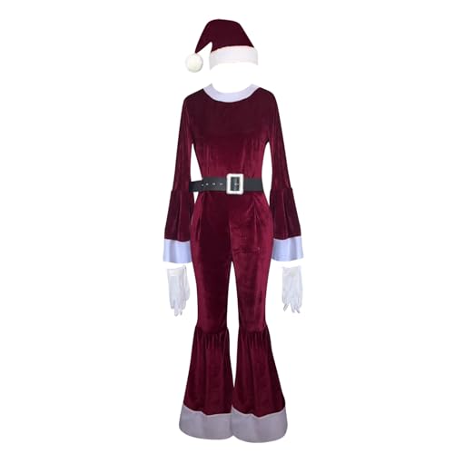 YWBleked Mittelalter Kleidung Damen Weihnachts Cosplay Kostüm für Damen, rot, langärmelig Roter Mantel Der Frauen Scharlachroter Cosplay Kostüm Trenchcoat (RD2, S) von YWBleked