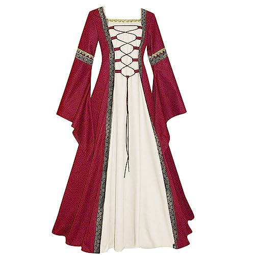 YWBleked Mittelalterliches Kleid Gothic Viktorianisches Kleid Gothic Viktorianisches Dress Kawaii Cosplay Kostüm von YWBleked