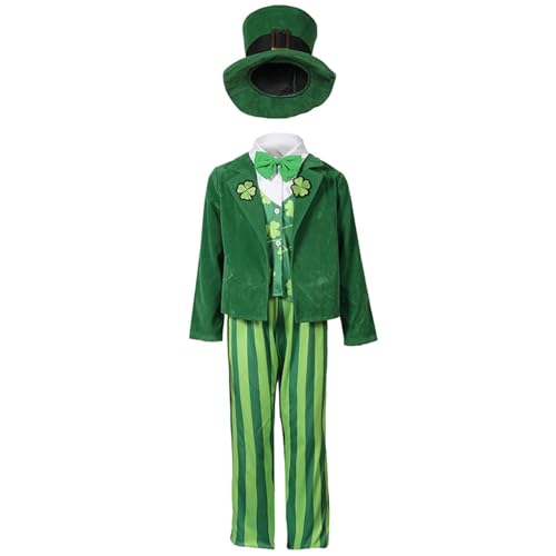 YWBleked Piratenkostüm Damen Kinder St. Party Performance Kleidung, grüner vierblättriger Kleiner Anzug Shego Cosplay Kostüm (Green, M) von YWBleked