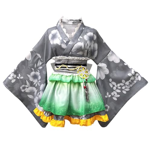 YWBleked Renaissance Kleid Sommerfest Kimono, Cosplay, tägliches Yukata, modisches Performance Outfit Halloween Maske Superhelden Masken Cosplay Kostüme (Grey, One Size) von YWBleked