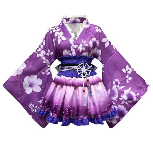 YWBleked Renaissance Kleid Sommerfest Kimono, Cosplay, tägliches Yukata, modisches Performance Outfit Halloween Maske Superhelden Masken Cosplay Kostüme (Purple, One Size) von YWBleked