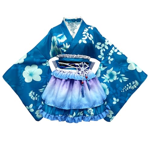 YWBleked Renaissance Kleid Sommerfest Kimono, Cosplay, tägliches Yukata, modisches Performance Outfit Halloween Maske Superhelden Masken Cosplay Kostüme (Sky Blue, One Size) von YWBleked