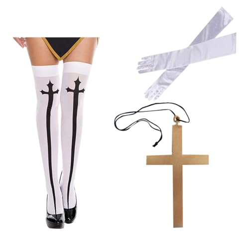 YWBleked Renaissance Mittelalter Kostüm Saints' Day Schwester Rollenspiel Set Missionarsrolle Spielkleid Schwester Akatsuki Cosplay Kostüme (White, One Size) von YWBleked