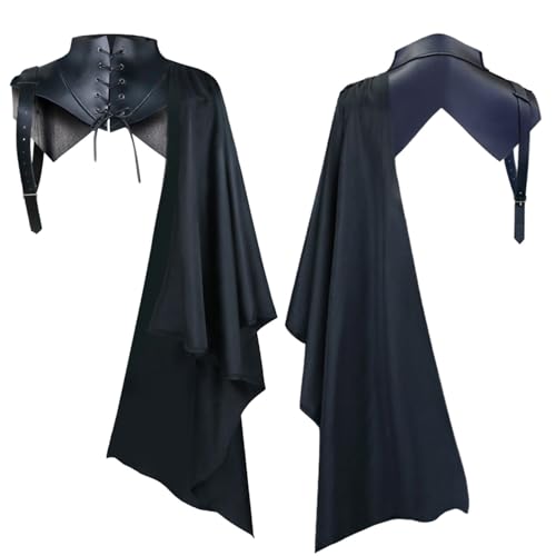 YWBleked Steampunk Cosplay Kostüme für Festivals. Stilvolles Kostümset mit dunklem Umhang und grimmigem Outfit für alle Jahreszeiten und Anime Cosplay Kostüme Männer Mein Held Acedamia (Black, S) von YWBleked