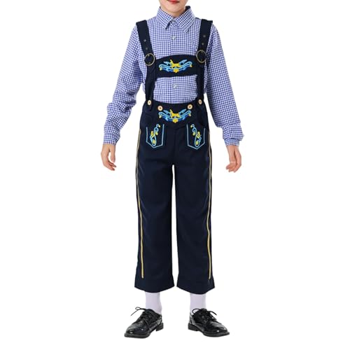 YWBleked Steampunk Herren Bierfestkostüm für Jungen, Cosplay-Outfit, Kleidung im mittelalterlichen Stil für Kinder, Party-Ankleide-Festival-Bekleidung, Spielkleidung, Eri Cosplay Kostüm (Blue, S) von YWBleked