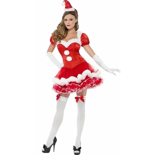 YWBleked Steampunk Neues Weihnachtskleid Weihnachtskleid Showkleid Showkleid Set Cosplay Deku Kostüm (Red, One Size) von YWBleked