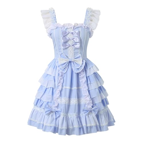 YWBleked Wikinger Kleidung Damen Süßes Lolita Kleid mit Spitzenrock und Cosplay Kostümen Himouto Umaru Chan Cosplay Kostüm (Purple, L) von YWBleked