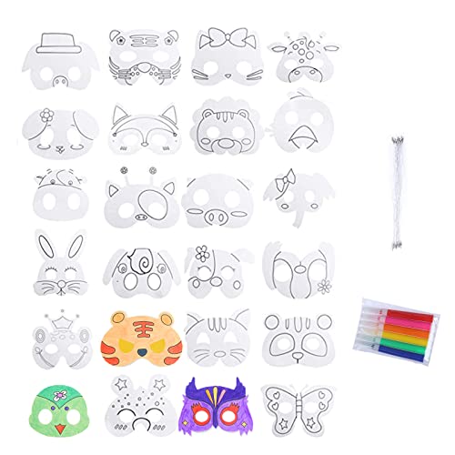 24Stück Tiermasken Kindermasken zum Ausmalen Kinder Partymasken für Halloween Weihnachten Geburtstag Bühnenaufführungen Thema Party Carnival 24Stück Tiermasken Kindermasken zum Ausmalen Kinder Partymasken für Halloween Weihnachten Geburtstag Bühnenaufführungen Thema Party Carnival von YWHTHWZJ