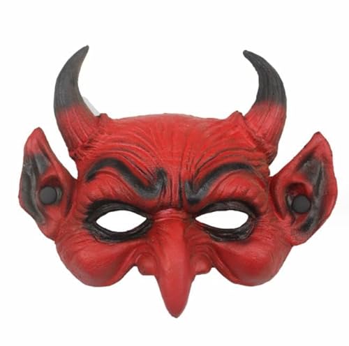 Halloween Dämon Maske Horror Maskerade Schaum Maske Scary Red Half Face Ram Horn Teufel Maske für Party Cosplay Dämon Kostüm für Männer Frauen Horn Geist Maske Halloween Teufel Therion Maske Halloween Dämon Maske Horror Maskerade Schaum Maske Scary Red Half Face Ram Horn Teufel Maske für Party Cosplay Dämon Kostüm für Männer Frauen Horn Geist Maske Halloween Teufel Therion Maske von YWINETO