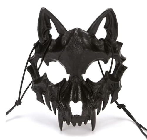 Halloween Totenkopf Maske Kostüm Skelett Maske Gruselige Werwolfmaske Cosplay Kostüm Halbgesicht Zähne Schädel Party Cosplay Maske Festival Halbmaske Tier Skelett Maske Halbgesichtsmaske Halloween von YWINETO