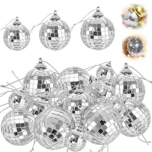 Mini-Discokugeln, 36 Stück, Spiegel-Disco-Kugeln, reflektierendes Spiegelkugel-Glas für Hochzeitstortenaufsatz, Dekoration, silberfarbene Discokugel, Weihnachtsdekoration Mini-Discokugeln, 36 Stück, Spiegel-Disco-Kugeln, reflektierendes Spiegelkugel-Glas für Hochzeitstortenaufsatz, Dekoration, silberfarbene Discokugel, Weihnachtsdekoration von YWKJDDM