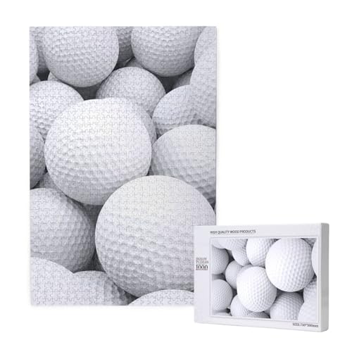 3D-Golfballmuster,1000 Teile Holzpuzzle Familienspiel Puzzle für Erwachsene und Jugendliche von YWSOTRE