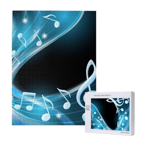 Abstrakte Blaue freie Neonlicht-Musiknoten,500 Teile Holzpuzzle Familienspiel Puzzles für Erwachsene und Jugendliche Abstrakte Blaue freie Neonlicht-Musiknoten,500 Teile Holzpuzzle Familienspiel Puzzles für Erwachsene und Jugendliche von YWSOTRE