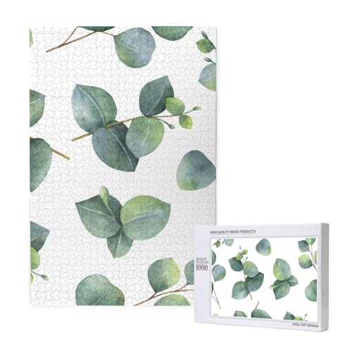Aquarell Eukalyptus Blätter Zweige,1000 Teile Holzpuzzle Familienspiel Puzzle für Erwachsene und Jugendliche Aquarell Eukalyptus Blätter Zweige,1000 Teile Holzpuzzle Familienspiel Puzzle für Erwachsene und Jugendliche von YWSOTRE