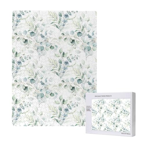 Aquarell Grün Blumen Blatt Eukalyptus Runde Blätter Saftig,500 Teile Holzpuzzle Familienspiel Puzzles für Erwachsene und Jugendliche Aquarell Grün Blumen Blatt Eukalyptus Runde Blätter Saftig,500 Teile Holzpuzzle Familienspiel Puzzles für Erwachsene und Jugendliche von YWSOTRE