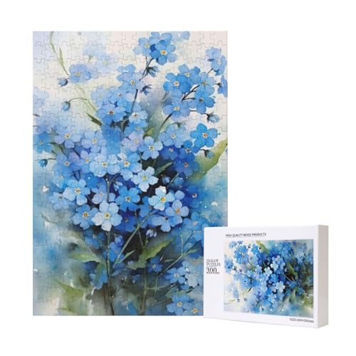 Aquarell Vergissmeinnicht Blumen,300 Teile Holzpuzzle Familienspiel Puzzle für Erwachsene und Jugendliche Aquarell Vergissmeinnicht Blumen,300 Teile Holzpuzzle Familienspiel Puzzle für Erwachsene und Jugendliche von YWSOTRE