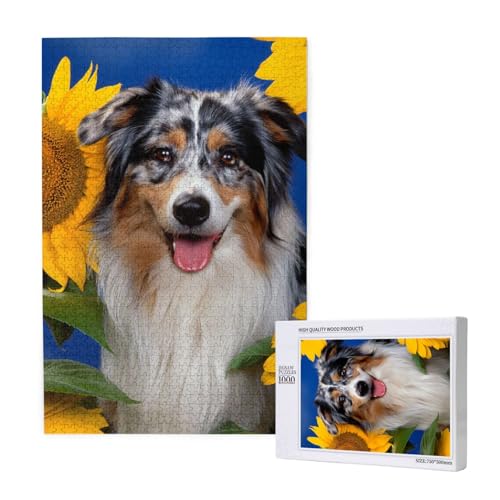 Australischer Schäferhund,1000 Teile Holzpuzzle Familienspiel Puzzle für Erwachsene und Jugendliche Australischer Schäferhund,1000 Teile Holzpuzzle Familienspiel Puzzle für Erwachsene und Jugendliche von YWSOTRE