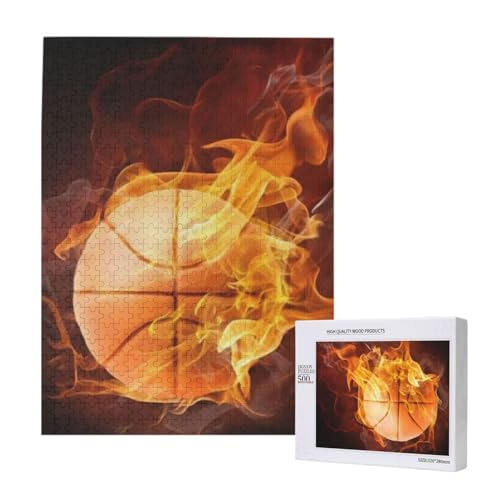 Basketball-Druck,500 Teile Holzpuzzle Familienspiel Puzzles für Erwachsene und Jugendliche von YWSOTRE